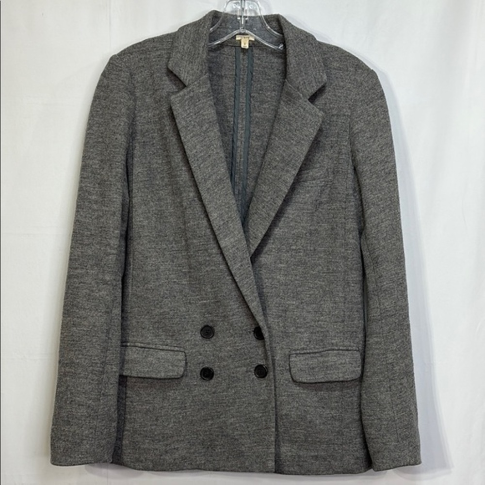 🥽 J. Crew   knit Double-Breasted Blazer grey gray